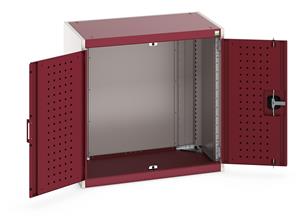 40012049.** cubio cupboard with perfo doors. WxDxH: 800x525x800mm. RAL 7035/5010 or selected